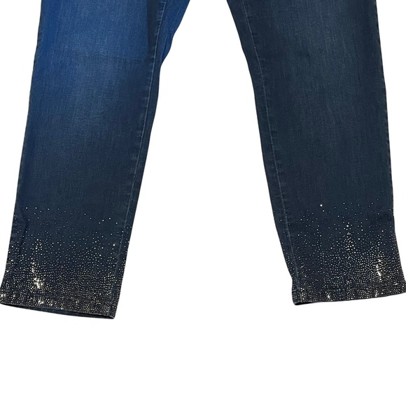 Soft Surroundings Dazzle Crop Jeans 1X Pull On Rhinestone Embellished - Picture 3 of 13
